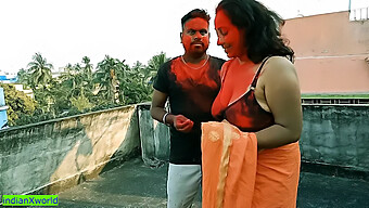 Two Beautiful Milfs Get Fucked By A Young Tamil Boy At A Holi Party