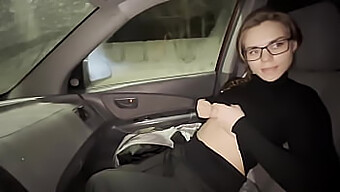 Big Natural Tits Teen Gives A Blowjob In A Traffic Jam