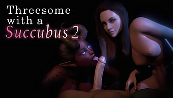 Oplev Den Ultimative Fornøjelse Med En Trekant-Animation Med En Succubus