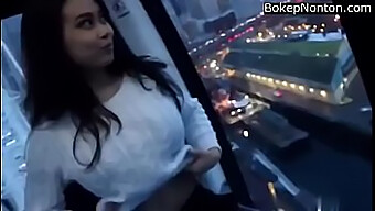 Amazing Teen (18+) With Big Natural Tits In Public