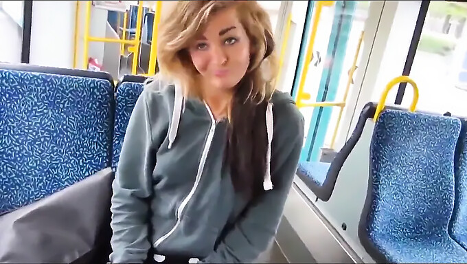 A Naughty Girl Pleasures Herself On The Tram