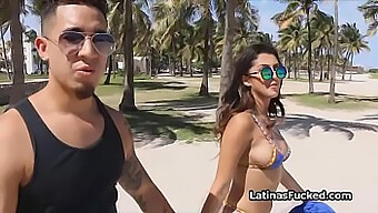 Beautiful Latina In Bikini Gets Fucked And Takes A Blowjob