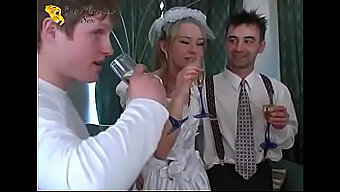 Friends Share A Russian Bride'S Pussy In A Wedding Sex Party